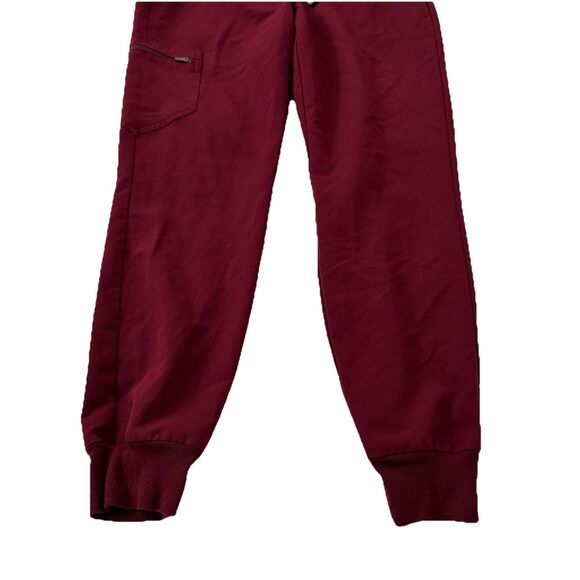 Figs Zamora Jogger Pants Women Small Burgundy High Waisted Nurse Uniform Po 2911 - Picture 4 of 10